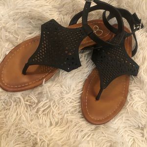 Jessica Simpson black and brown sandals